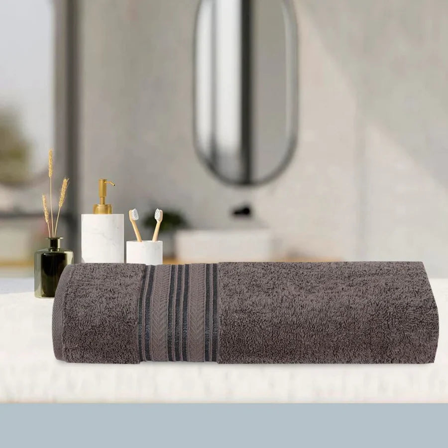 BATH TOWEL HIGHLY ABSORBENT PLAIN DYED GRAY
