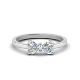 Diamond Heart Bow Ring