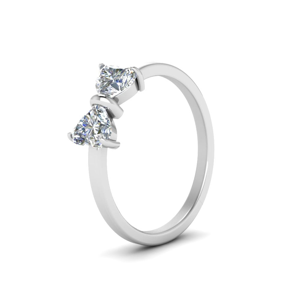 Diamond Heart Bow Ring