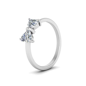 Diamond Heart Bow Ring