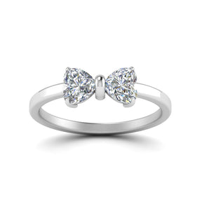 Diamond Heart Bow Ring