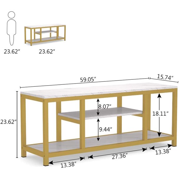 Jingoish Tv LED Living Lounge Organizer Console Table