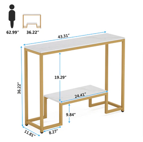 Concourse Lounge Living Room Entryway Organizer Console Table