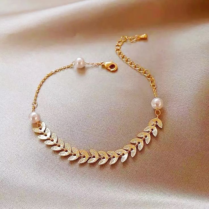 Wheat Ear Pearl Stainless Steel Bracelet