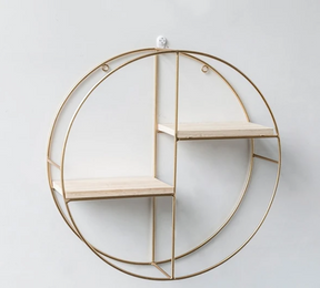 Wall-Mounted "Round" Metal Storage Frame Shelve Decor