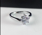 Silver Stainless Steel Zircon Ring