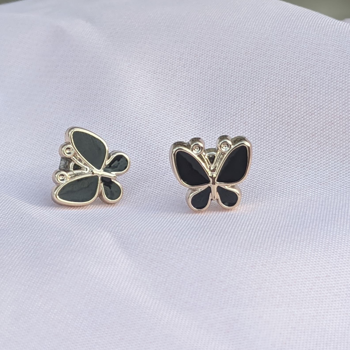 Minimal Ear Studs (BLACK BUTTERFLY)