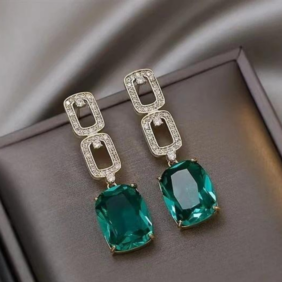 Sterling Square Drop Earrings