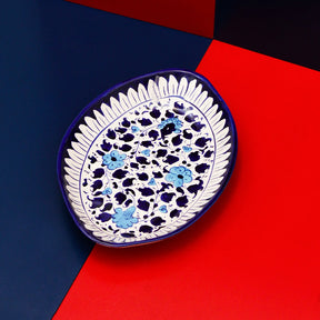 Ceramic Serving Oval Dish-blue pottery - Multani Art