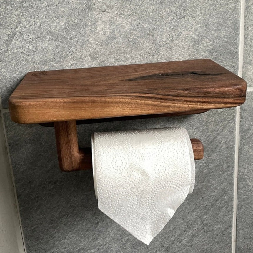 Wall Mounted Wooden Tissue Organizer Shelve