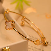 Beautiful Fancy Flower Design Gold Plated Bracelet