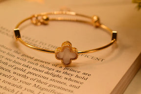 Beautiful Fancy Flower Design Gold Plated Bracelet