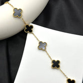 Black Leaf Clover Bracelet